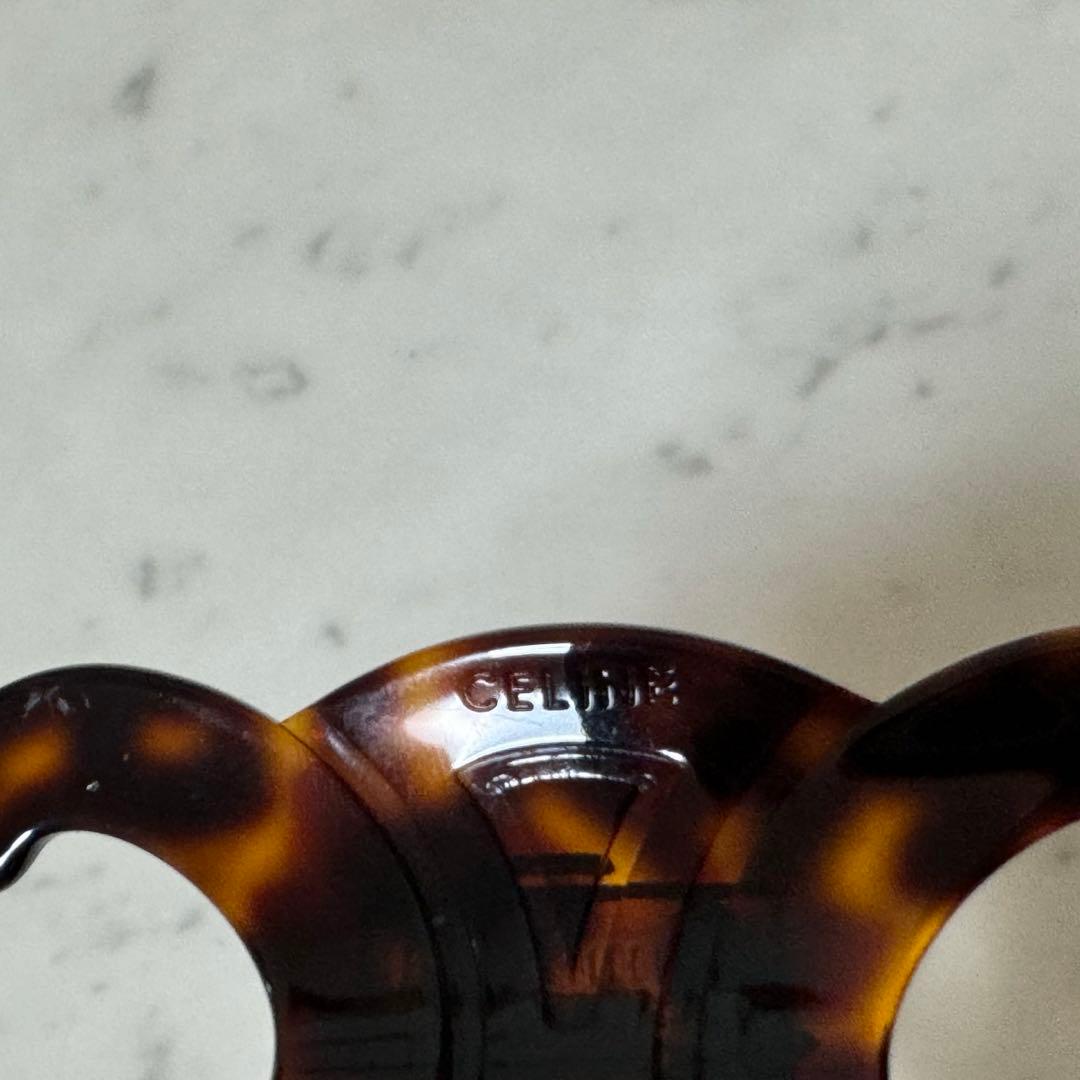 美品 現行 セリーヌ トリオンフ ヘアクリップ 髪留め べっ甲