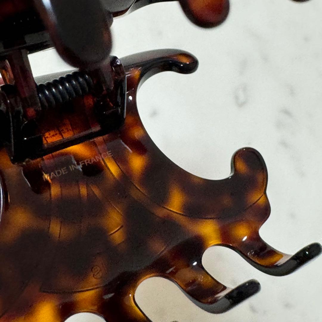 美品 現行 セリーヌ トリオンフ ヘアクリップ 髪留め べっ甲