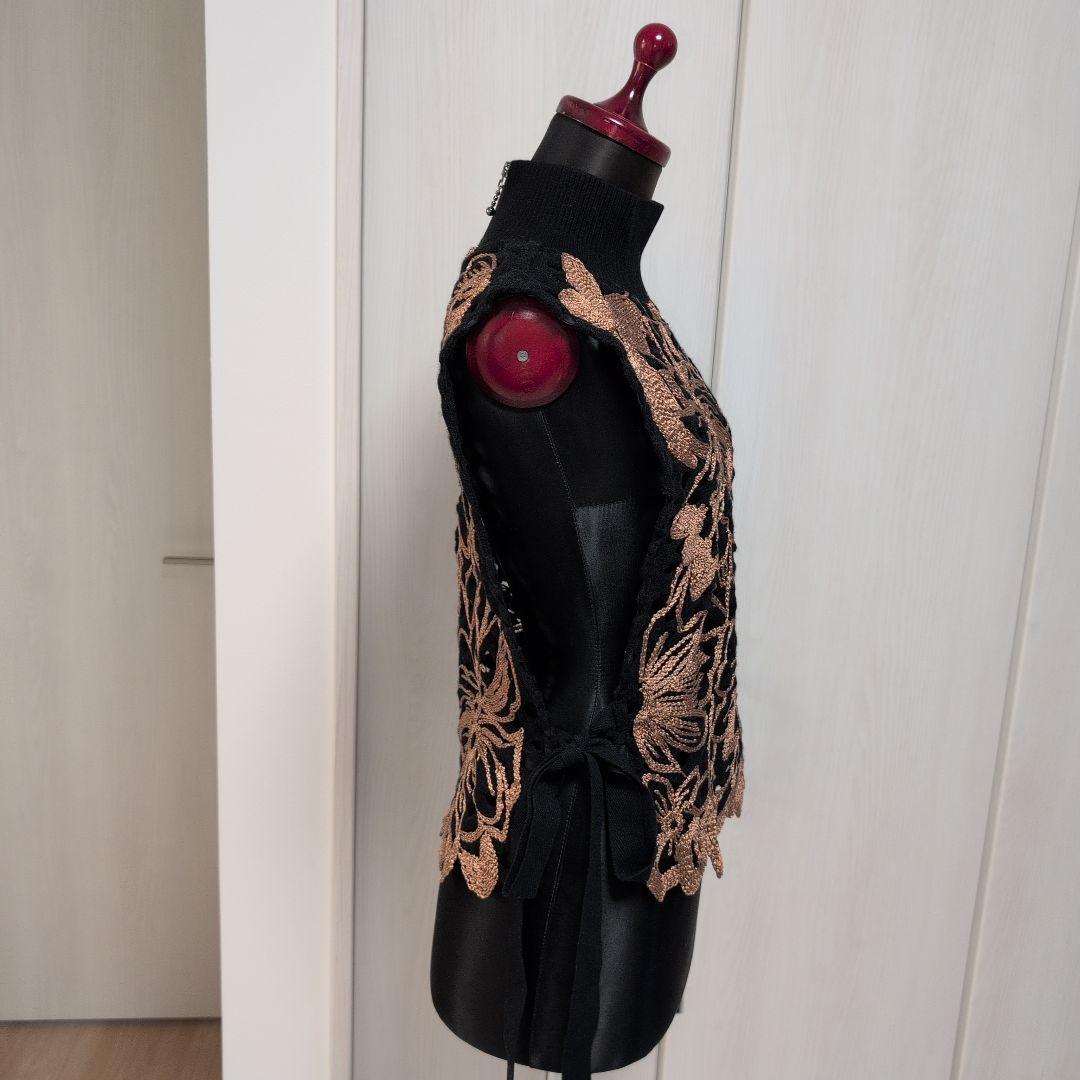 【美品】PRIDE プライド　ニットベスト38 黒×茶色　Mサイズ