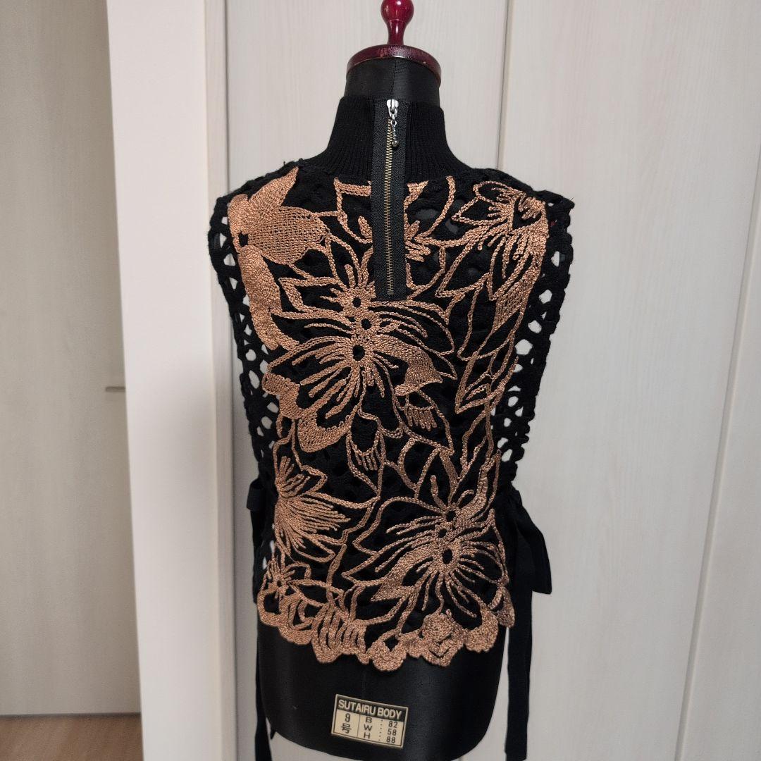 【美品】PRIDE プライド　ニットベスト38 黒×茶色　Mサイズ