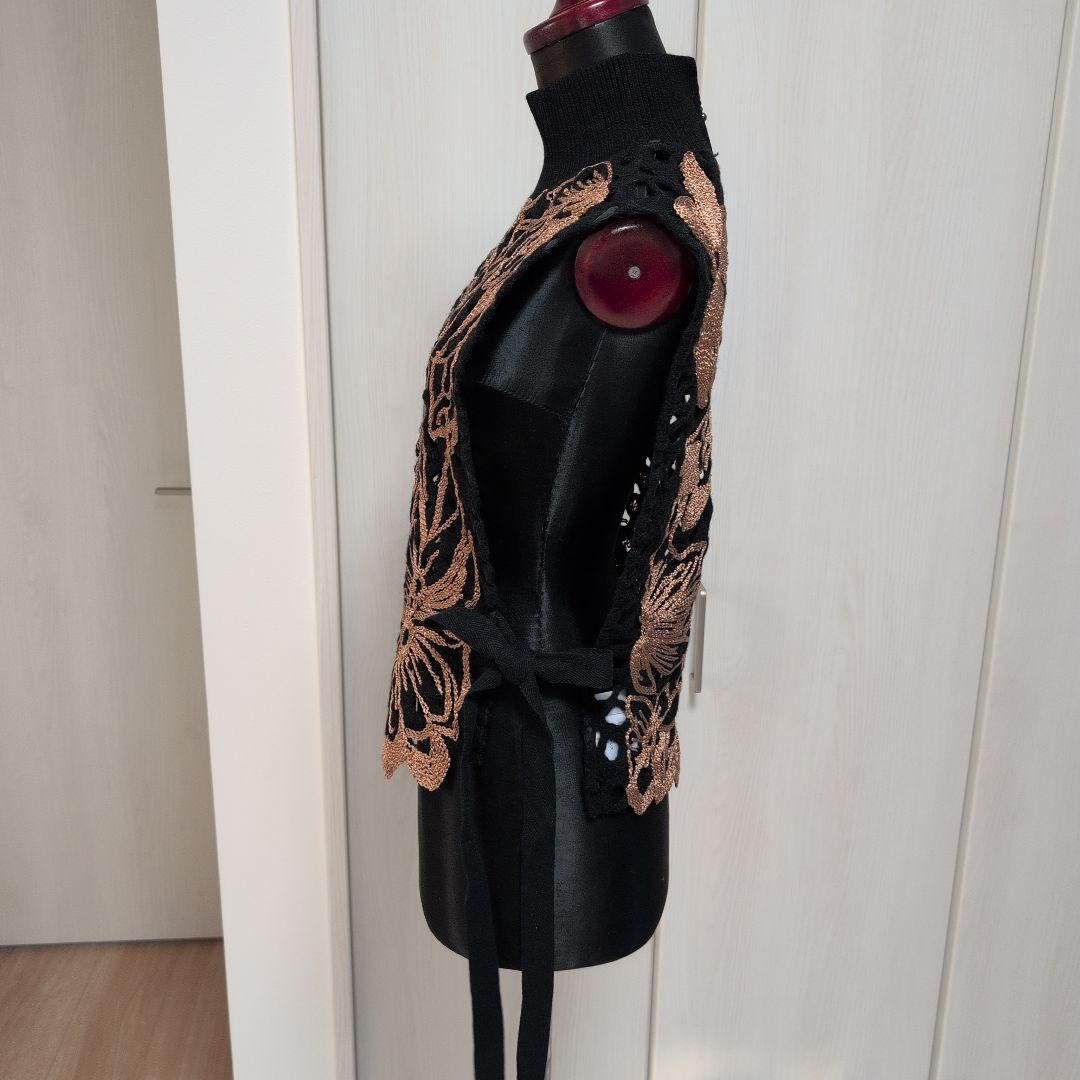 【美品】PRIDE プライド　ニットベスト38 黒×茶色　Mサイズ