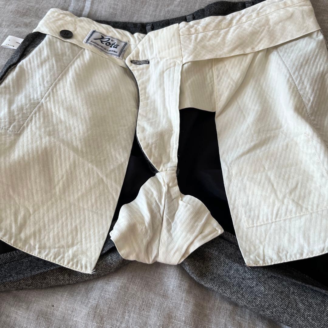 Rota ロータ ウール フランネル スラックス ダークグレー 44