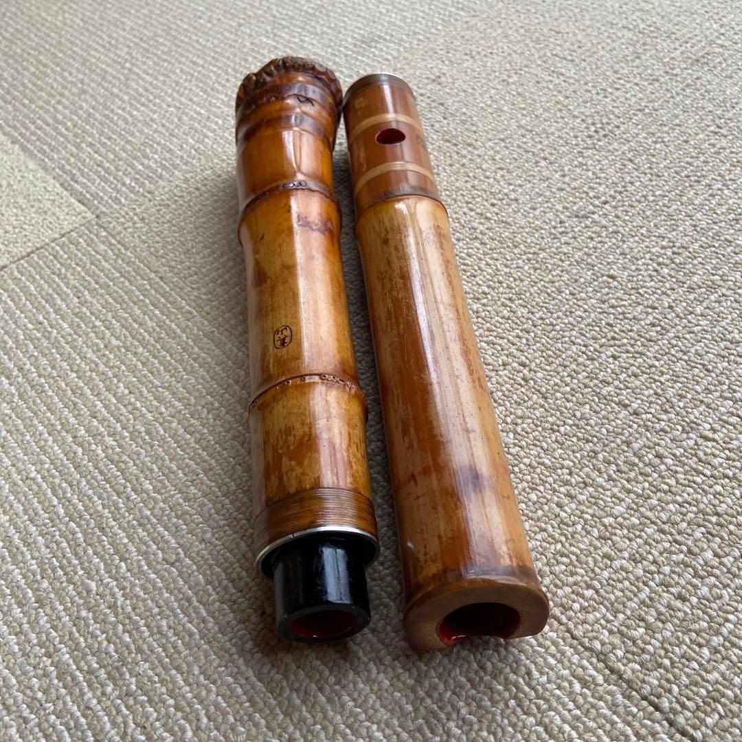 181尺八　一尺六寸管　銘眞山　ニ印