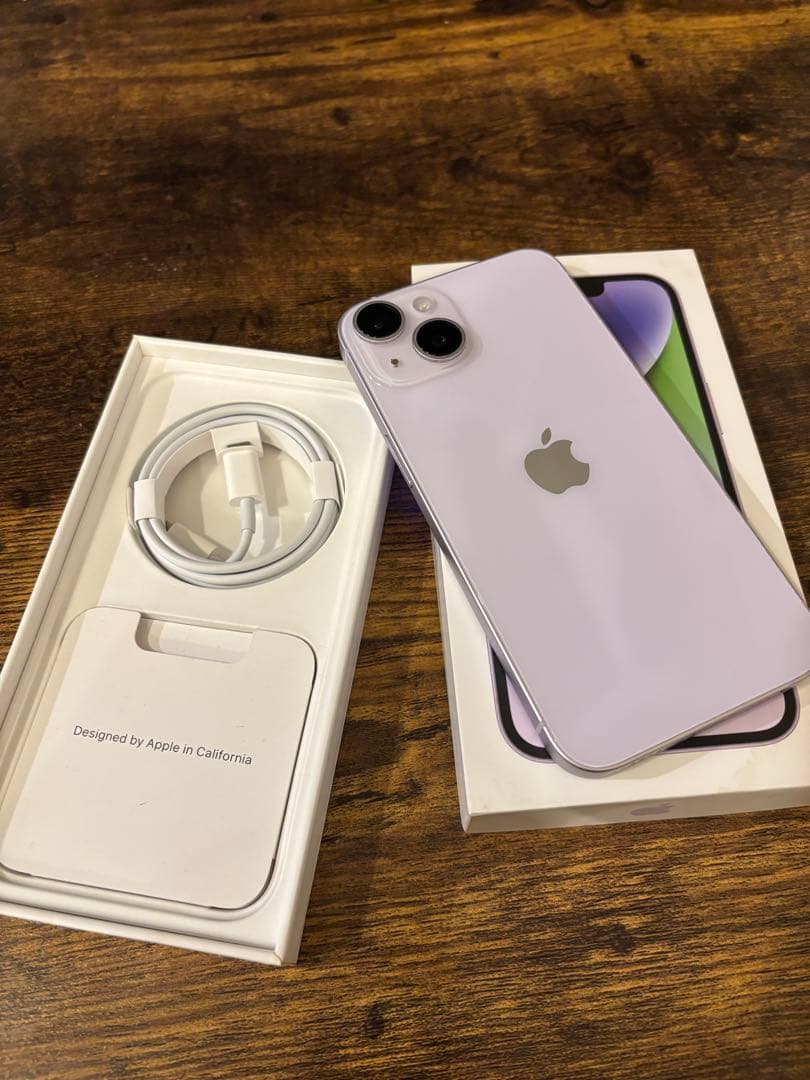 iPhone14 パープル 箱&充電ケーブル付き