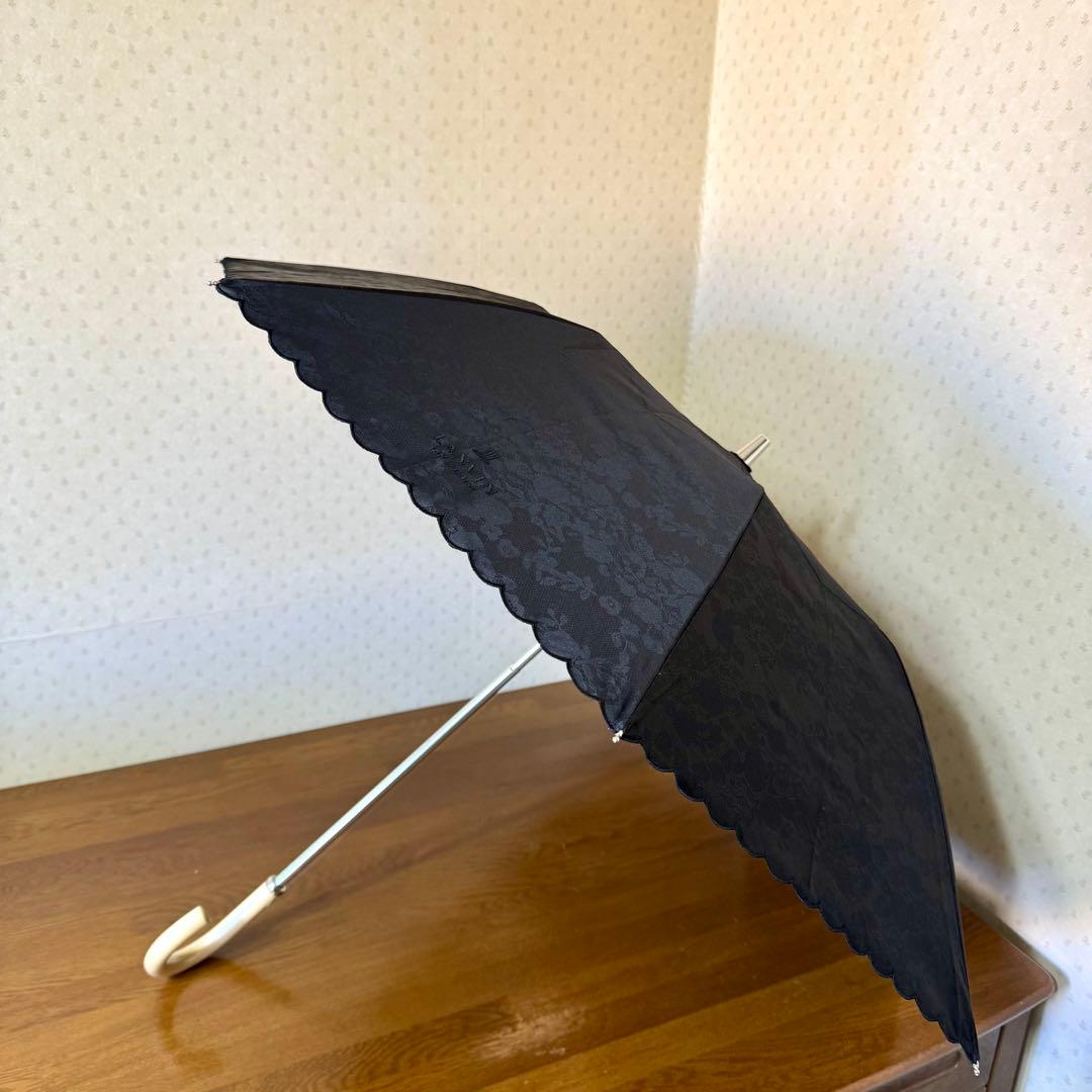 新品★ランバンコレクション　晴雨兼用　日傘　楽折　１級遮光　フワクール　軽量　黒