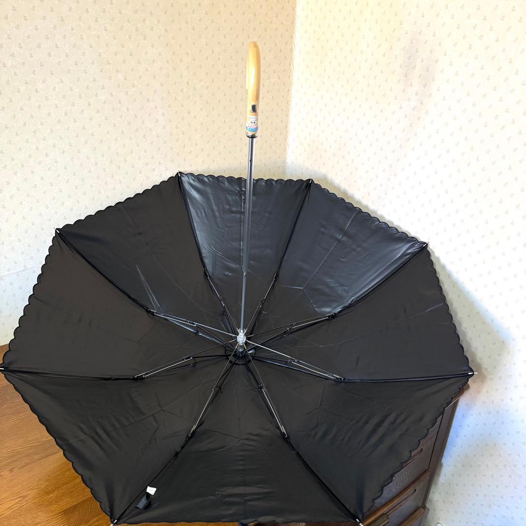新品★ランバンコレクション　晴雨兼用　日傘　楽折　１級遮光　フワクール　軽量　黒