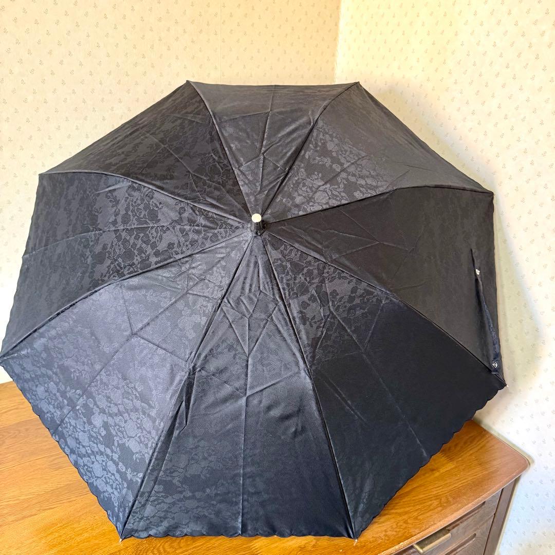 新品★ランバンコレクション　晴雨兼用　日傘　楽折　１級遮光　フワクール　軽量　黒