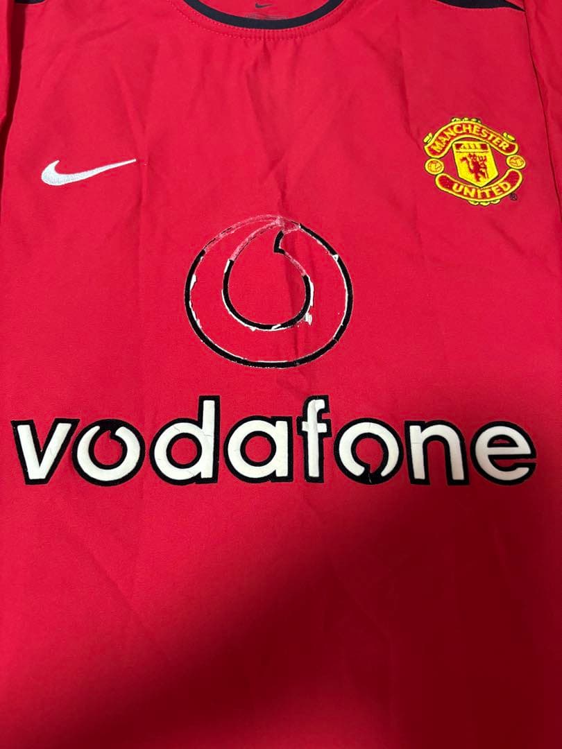 【未使用】マンチェスターU 02-04 ホームユニフォーム ベッカム 難あり