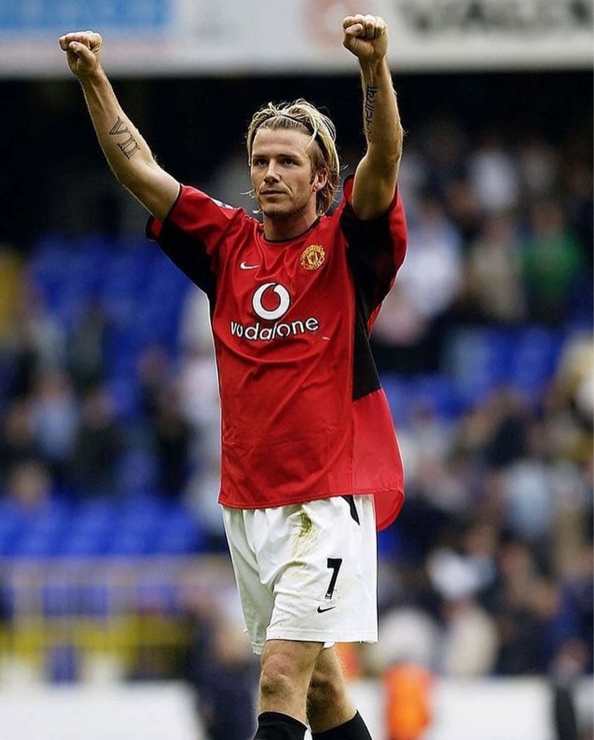 【未使用】マンチェスターU 02-04 ホームユニフォーム ベッカム 難あり