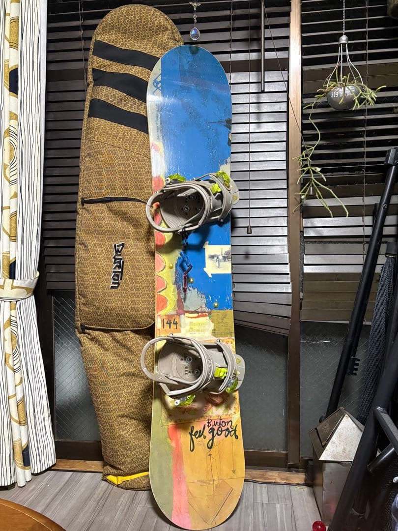 Burton 144cm スノーボード バインディング付き、ケース、K2ブーツ