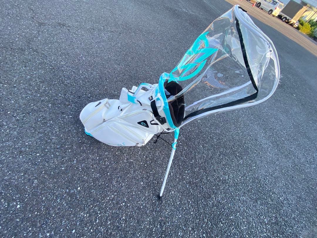 OMNIXGOLF キャディバッグ ホワイト/ターコイズ