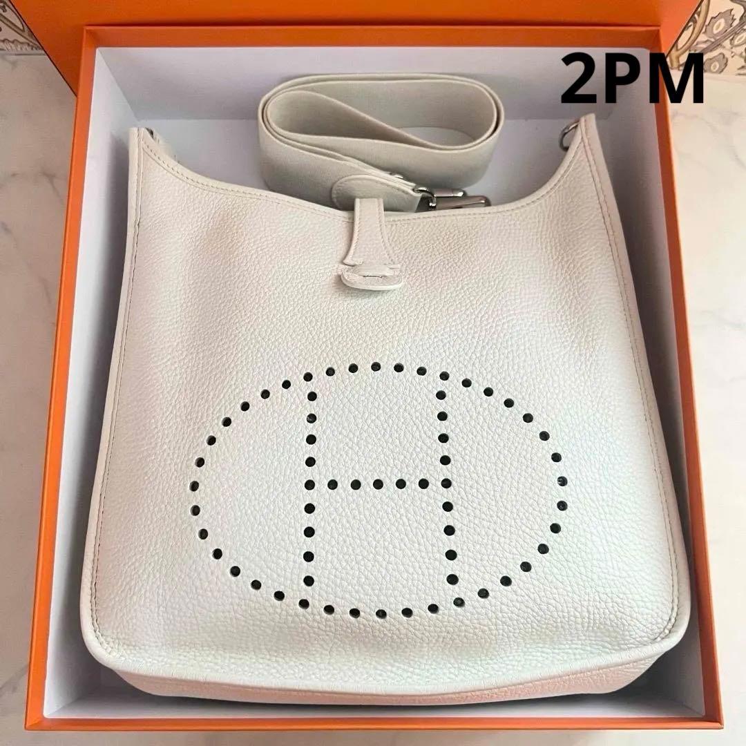 週末限定価格‼︎HERMES【エヴリン2PM】ホワイト トリヨンクレマンス