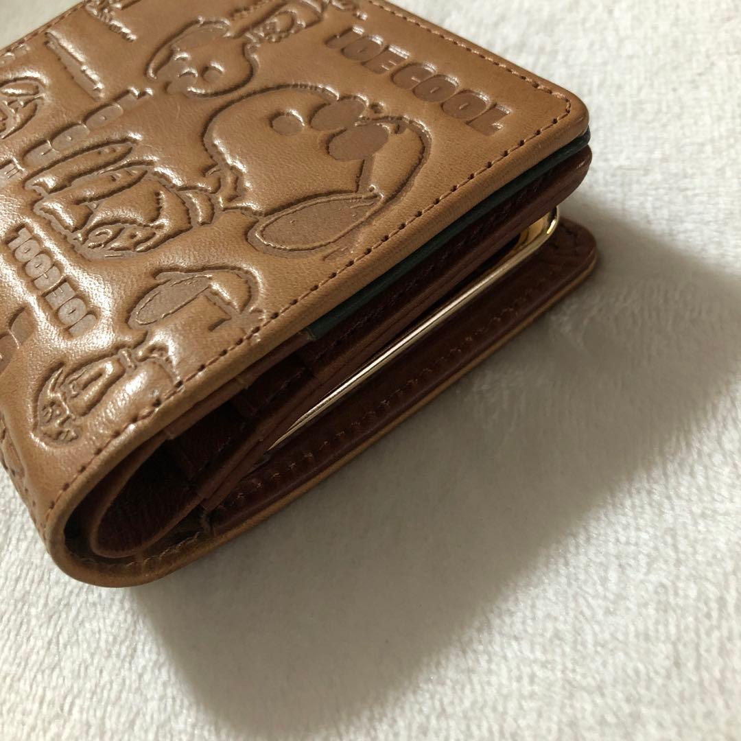 JOE COOL ジョイクール がま口 折財布 スヌーピー 本革 牛革