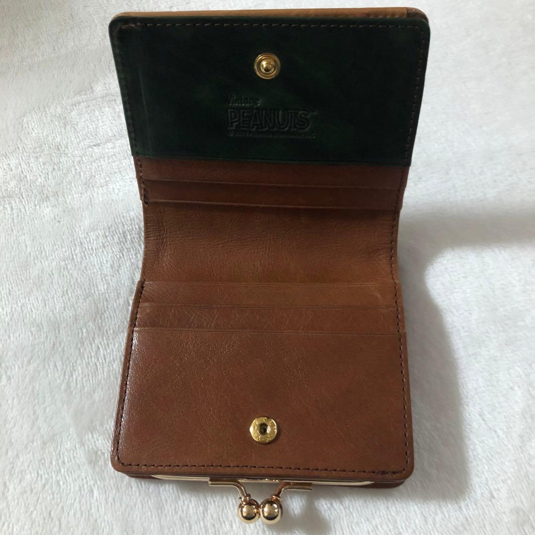 JOE COOL ジョイクール がま口 折財布 スヌーピー 本革 牛革