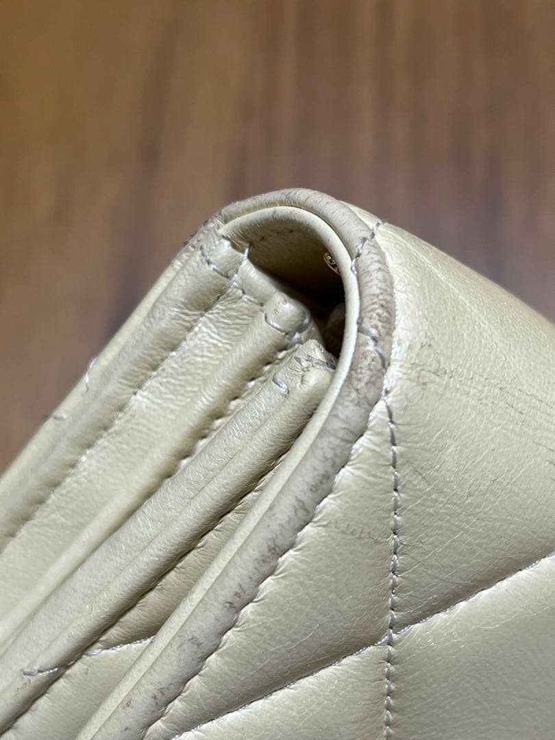 CHANEL レア色　パステルクリームイエロー　 キルティング 長財布