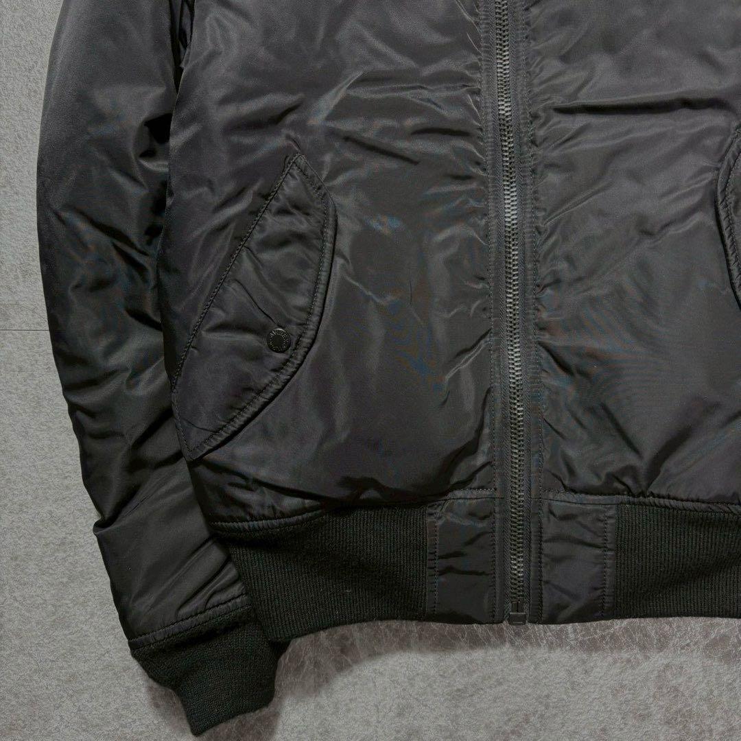 美品 AVIREX MA-1 フライトジャケット バックロゴ ブラック M