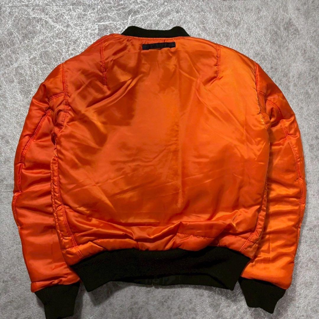 美品 AVIREX MA-1 フライトジャケット バックロゴ ブラック M