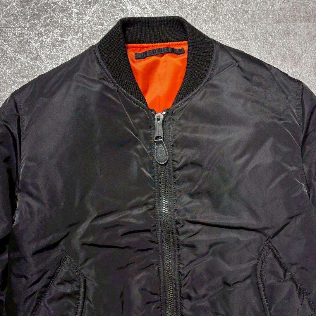 美品 AVIREX MA-1 フライトジャケット バックロゴ ブラック M