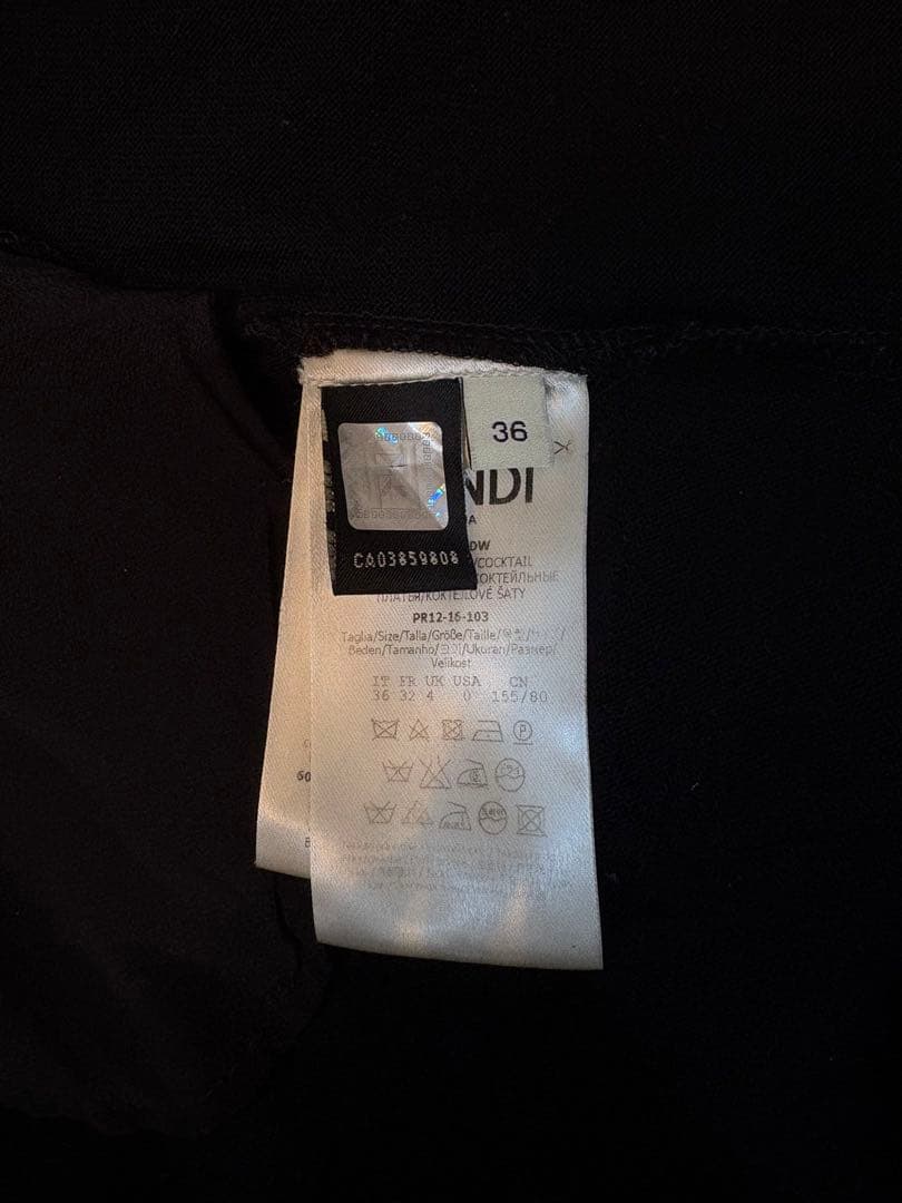 FENDI 刺繍 ワンピース｜フリル ハイネックAライン イタリア製