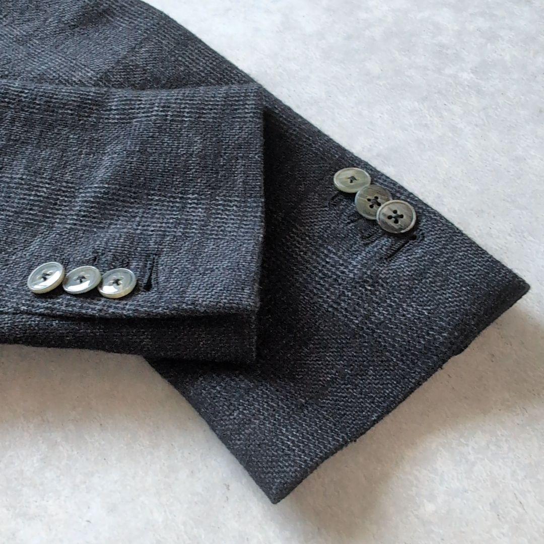 ルビアム コットンウール チェックシングルスーツ グレー 46サイズ