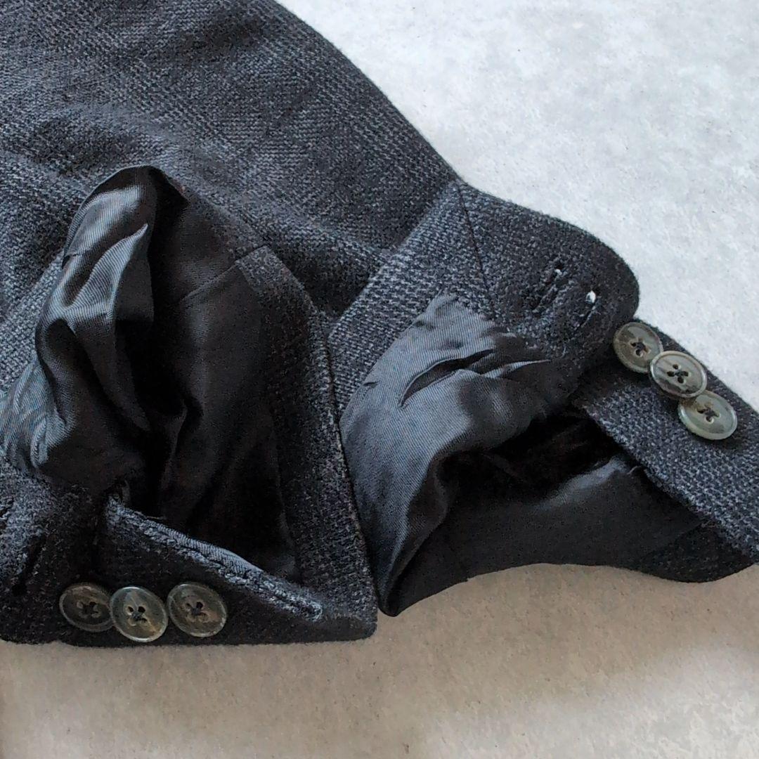 ルビアム コットンウール チェックシングルスーツ グレー 46サイズ