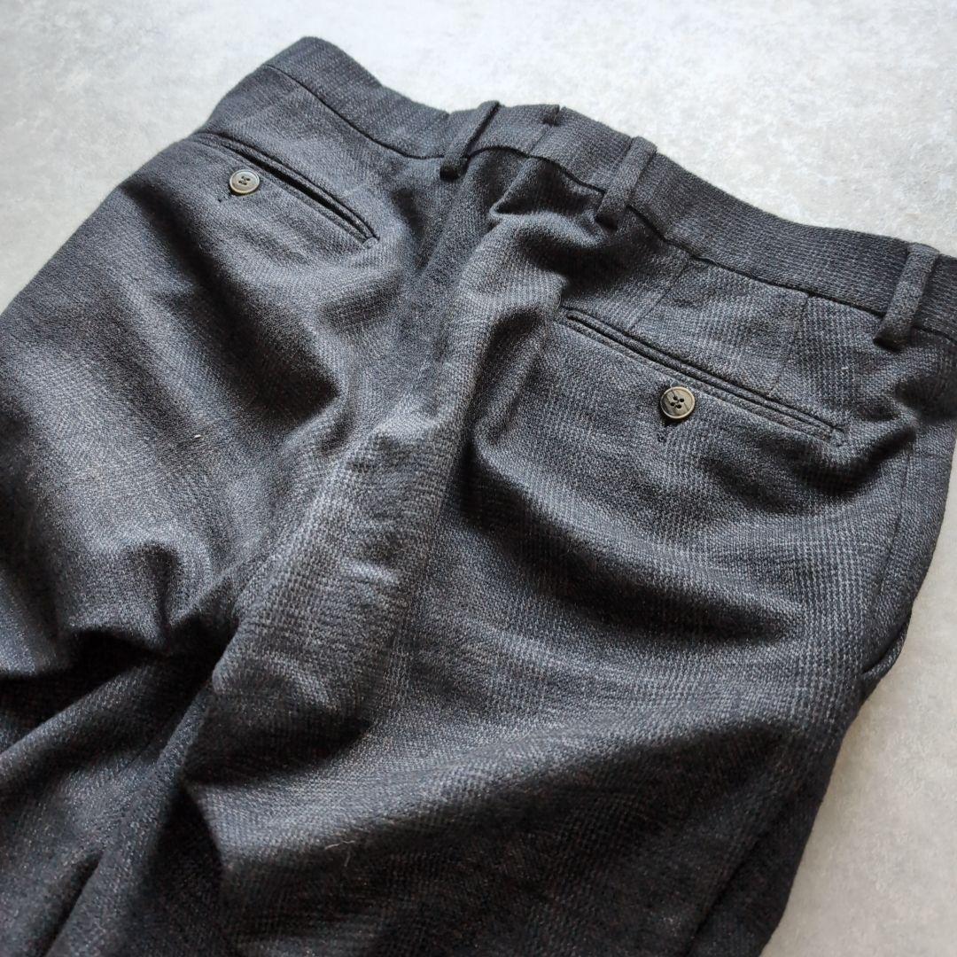 ルビアム コットンウール チェックシングルスーツ グレー 46サイズ