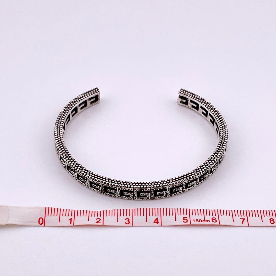 ★グッチ★ バングル ブレスレット スクエアG カフブレスレット 燻 いぶし