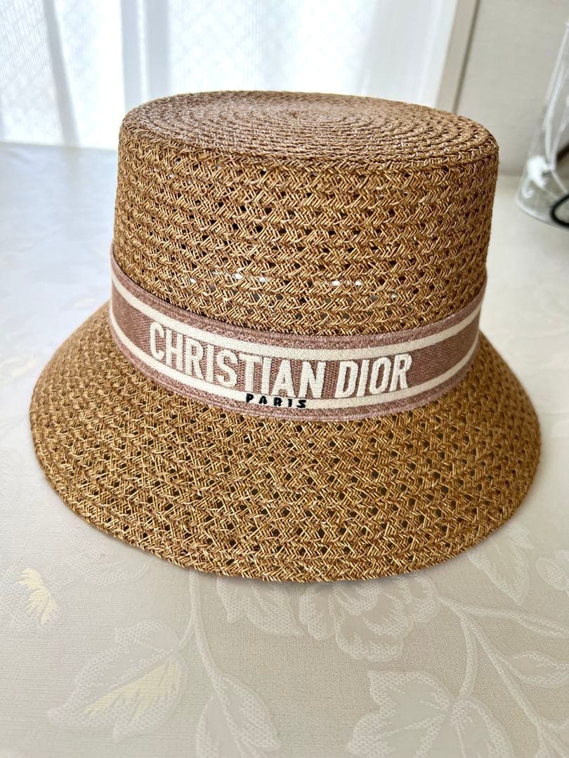 DIOR D-Bobby ボブハット　ストロー&リボン　ディオール