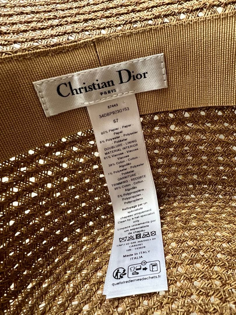 DIOR D-Bobby ボブハット　ストロー&リボン　ディオール