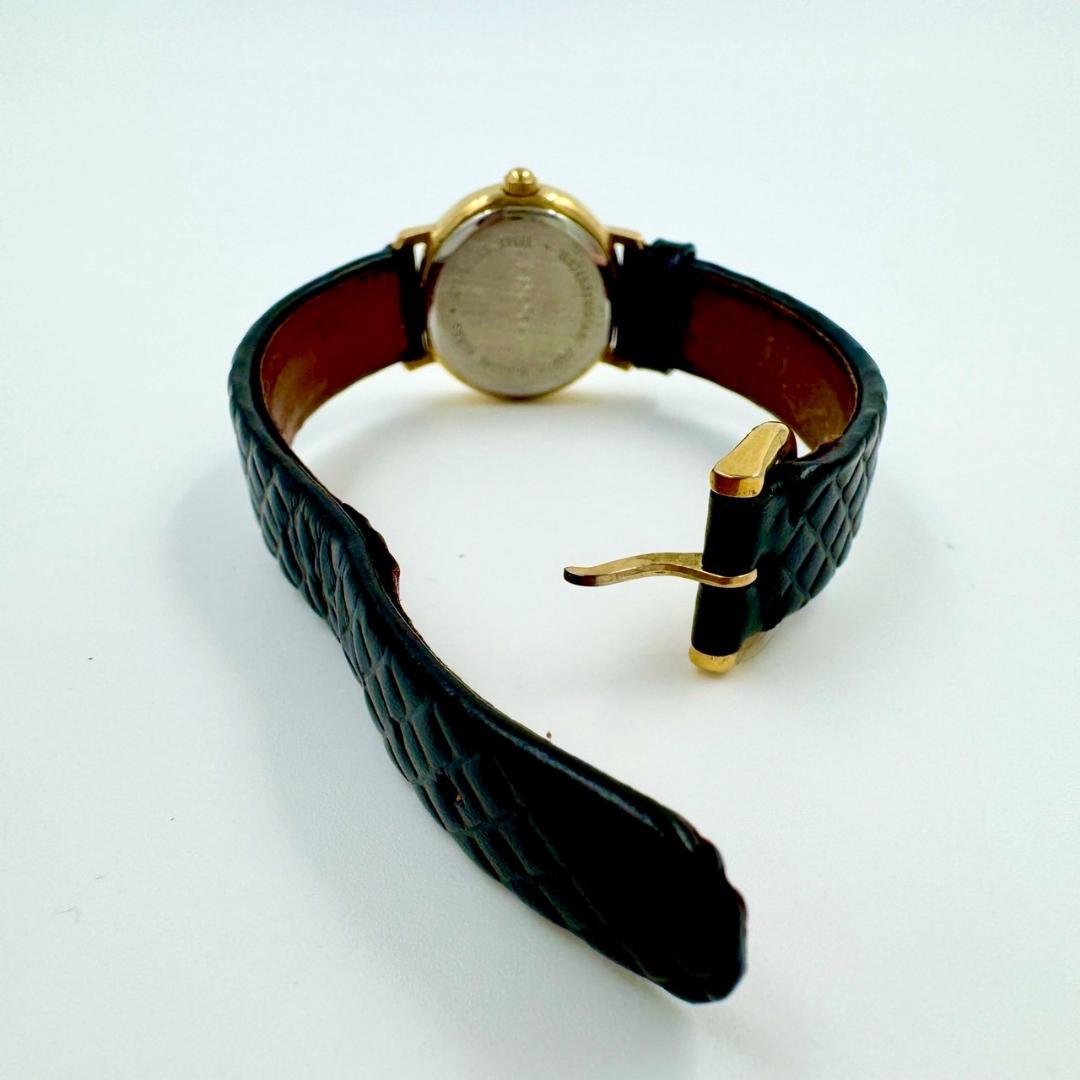 【新品電池】TISSOT ラウンド ゴールド文字盤 レザー クォーツ