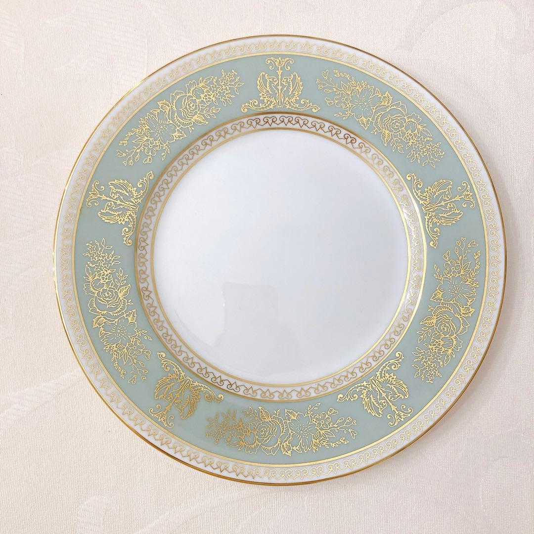 【美品】ウェッジウッド コロンビアセージグリーン 17.5cmプレート希少サイズ