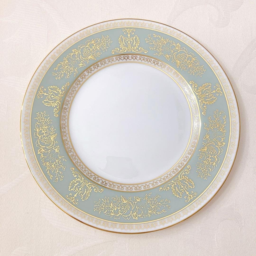 【美品】ウェッジウッド コロンビアセージグリーン 17.5cmプレート希少サイズ