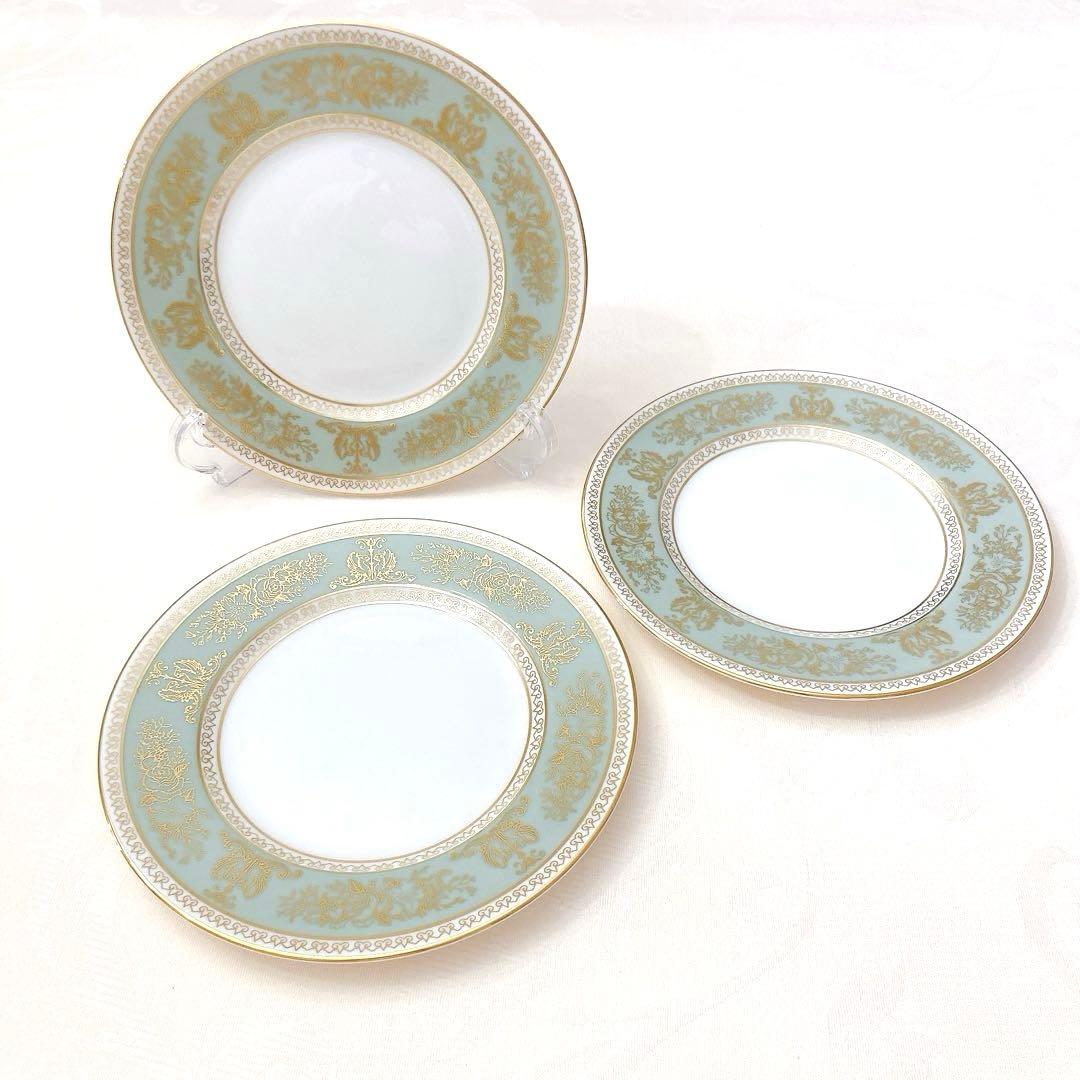 【美品】ウェッジウッド コロンビアセージグリーン 17.5cmプレート希少サイズ