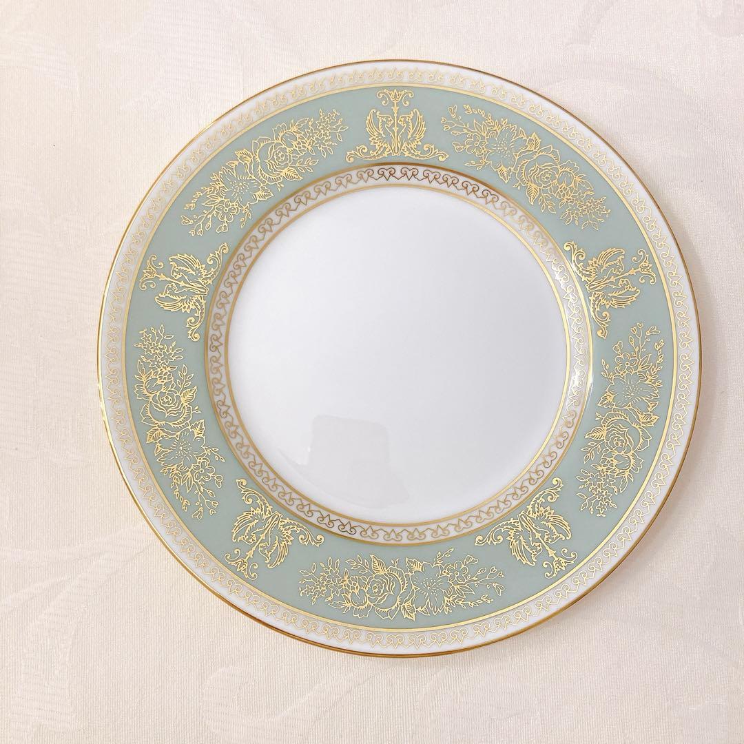 【美品】ウェッジウッド コロンビアセージグリーン 17.5cmプレート希少サイズ