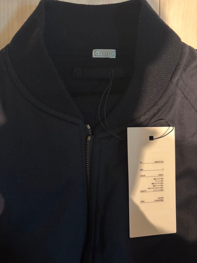 A.PRESSE Silk Padding Jacket ブラック