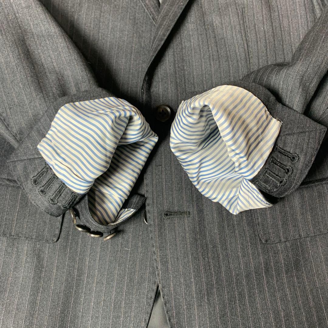 ゼニア スーツ ストライプ ダークグレー A4 エルメネジルドゼニア