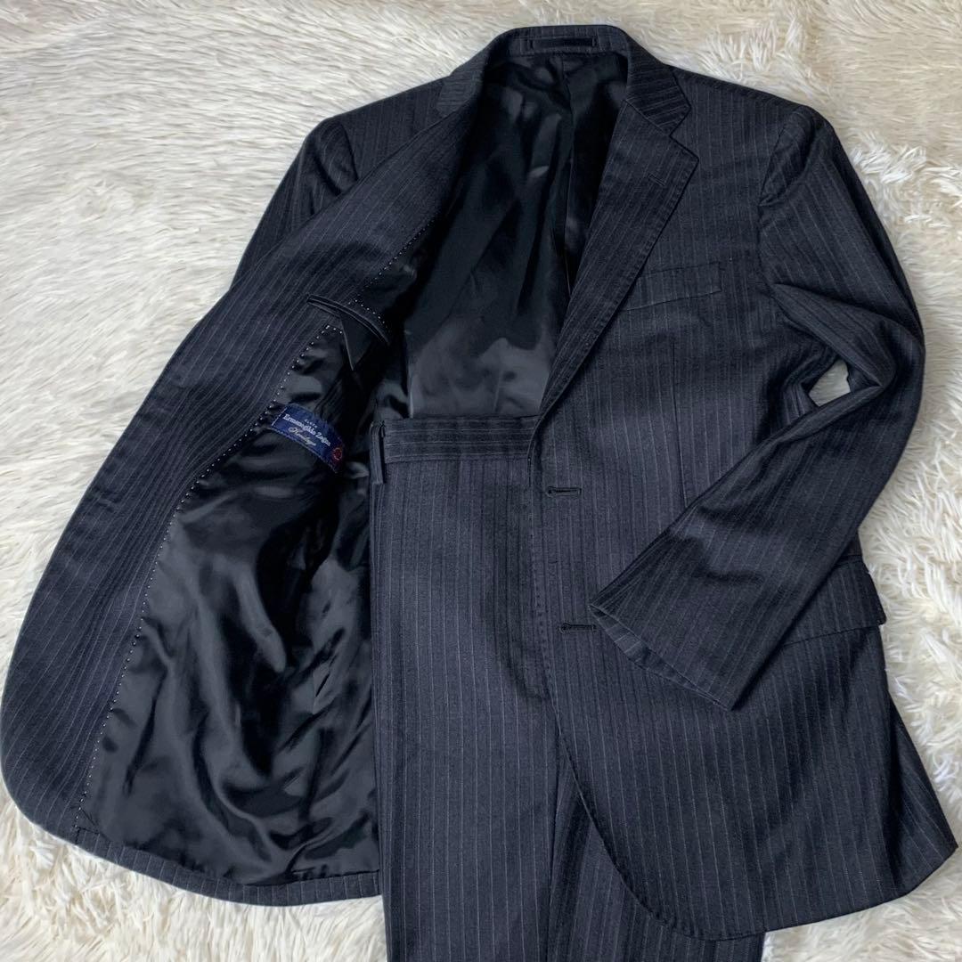 ゼニア スーツ ストライプ ダークグレー A4 エルメネジルドゼニア