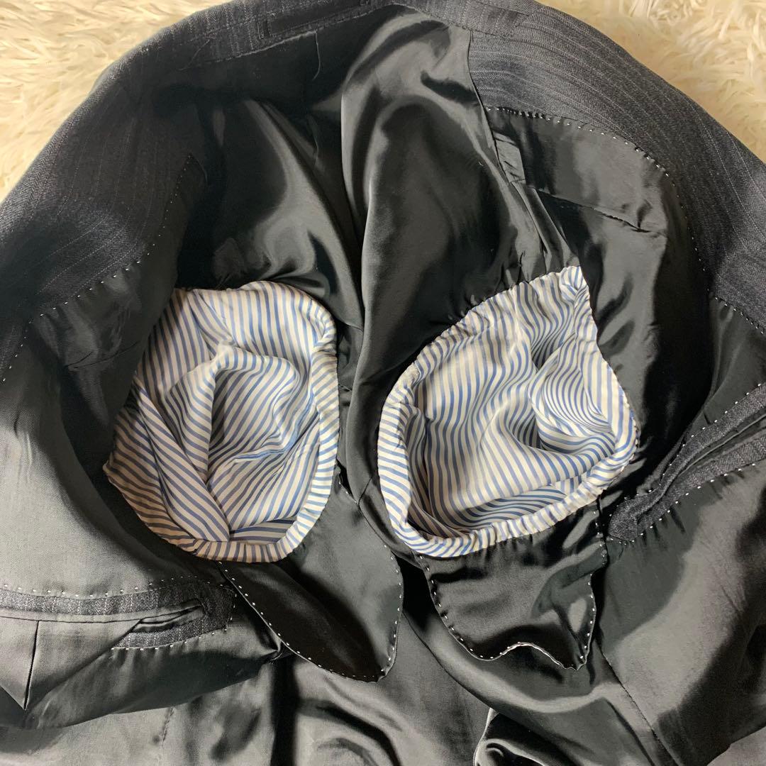 ゼニア スーツ ストライプ ダークグレー A4 エルメネジルドゼニア