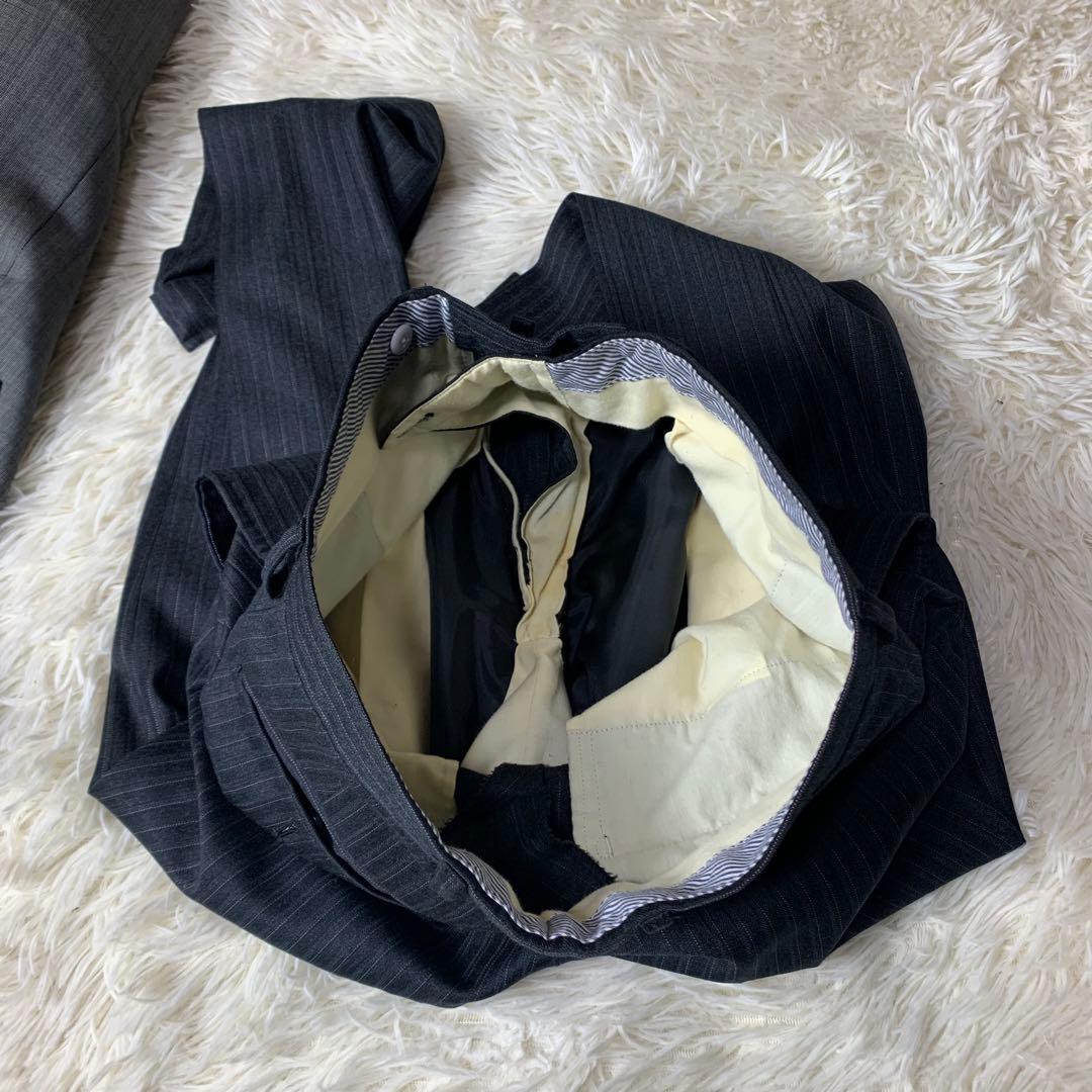 ゼニア スーツ ストライプ ダークグレー A4 エルメネジルドゼニア