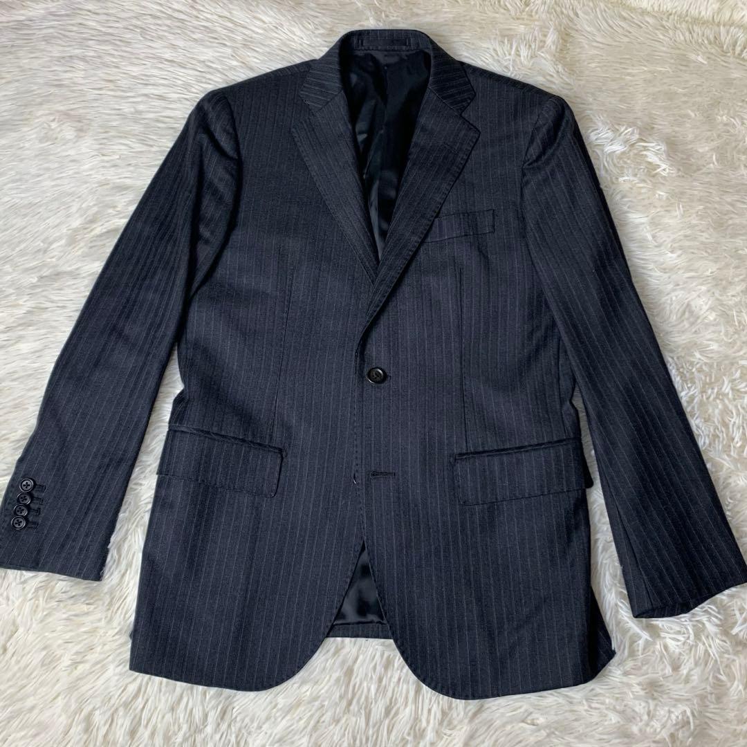 ゼニア スーツ ストライプ ダークグレー A4 エルメネジルドゼニア