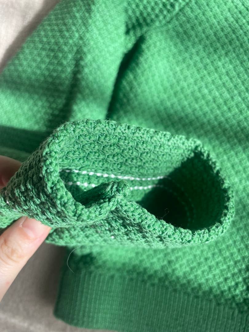 anuans グリーン ノーカラージャケット S