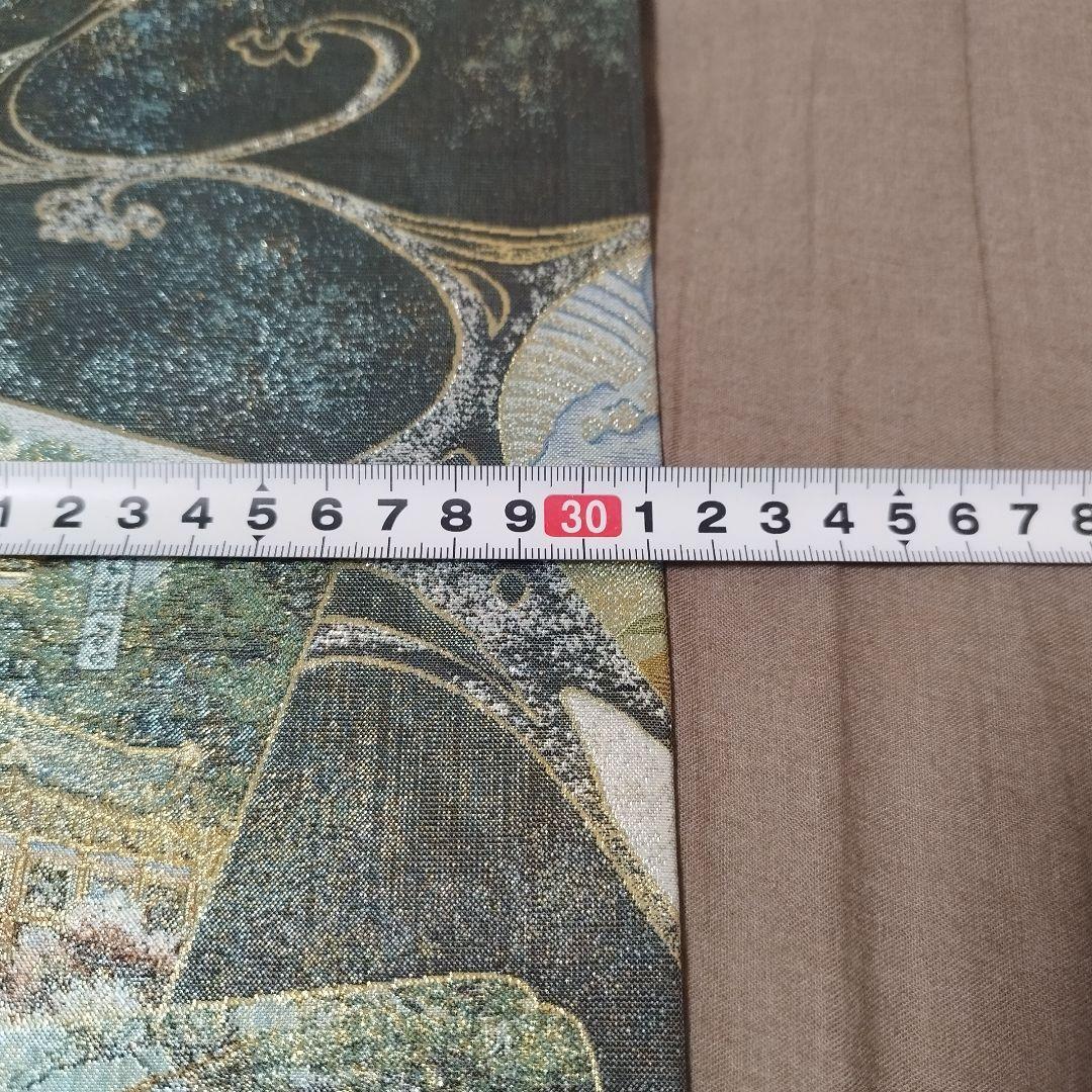 【未使用】西陣あさぎ　琳派流水名勝図　全通　丸帯　東京 さが美　扱い