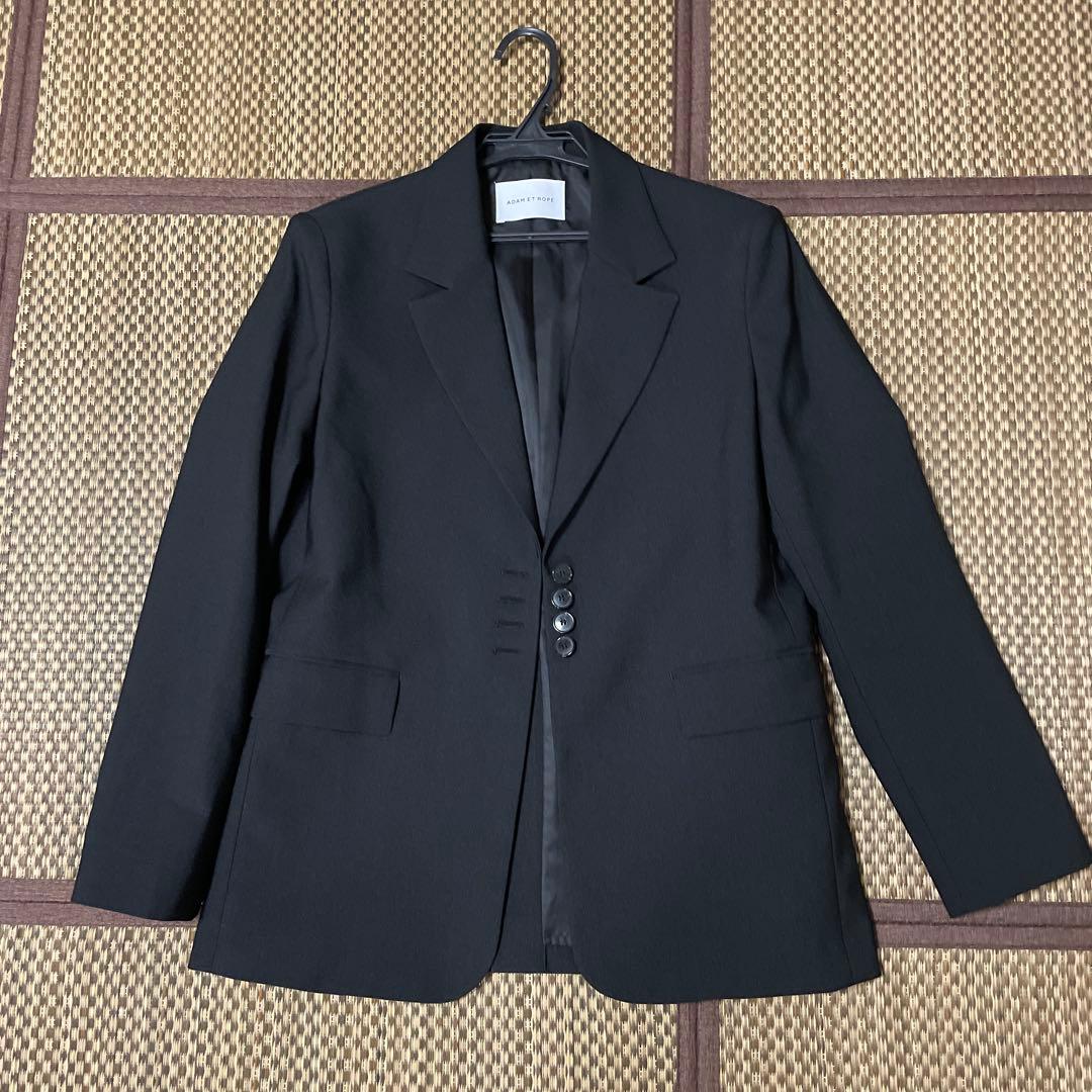 アダムエロペ　クラウドボタンテーラードジャケット　黒　サイズ36