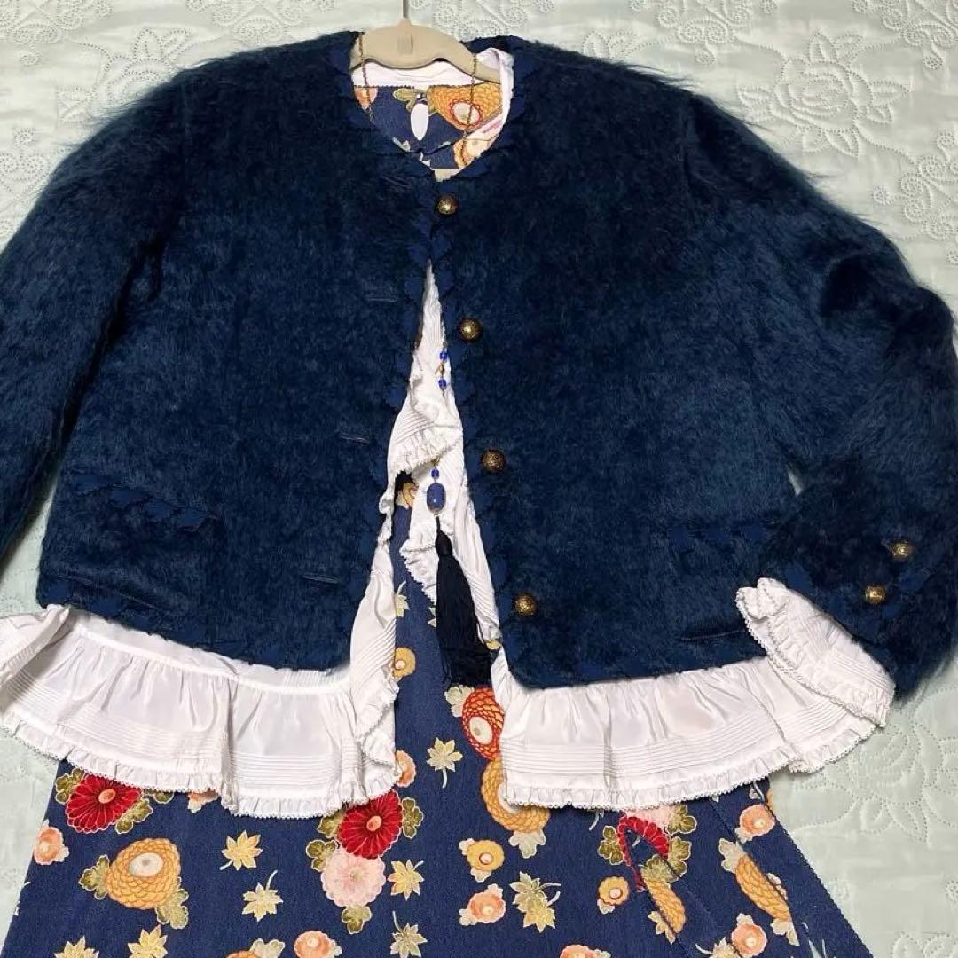 カネコイサオ ジャケット ウール キルティング(ブルー)KANEKO ISAO