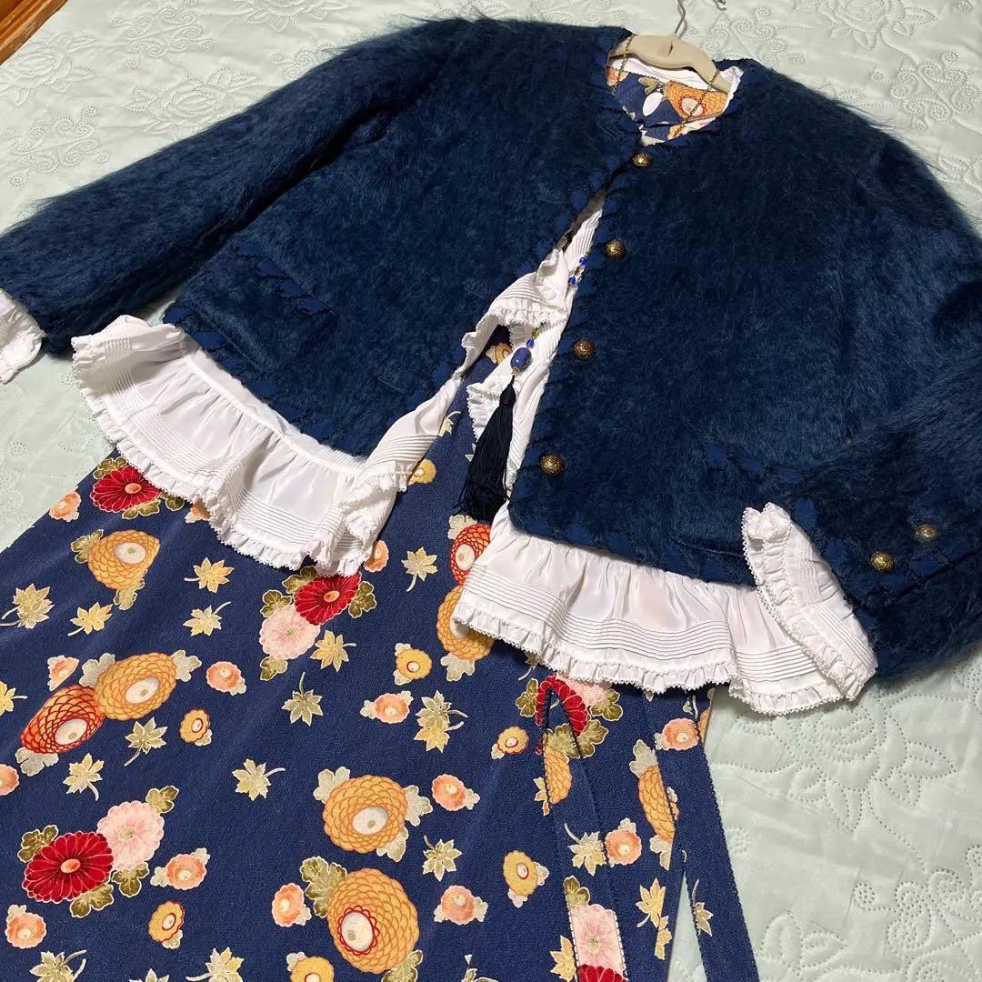 カネコイサオ ジャケット ウール キルティング(ブルー)KANEKO ISAO