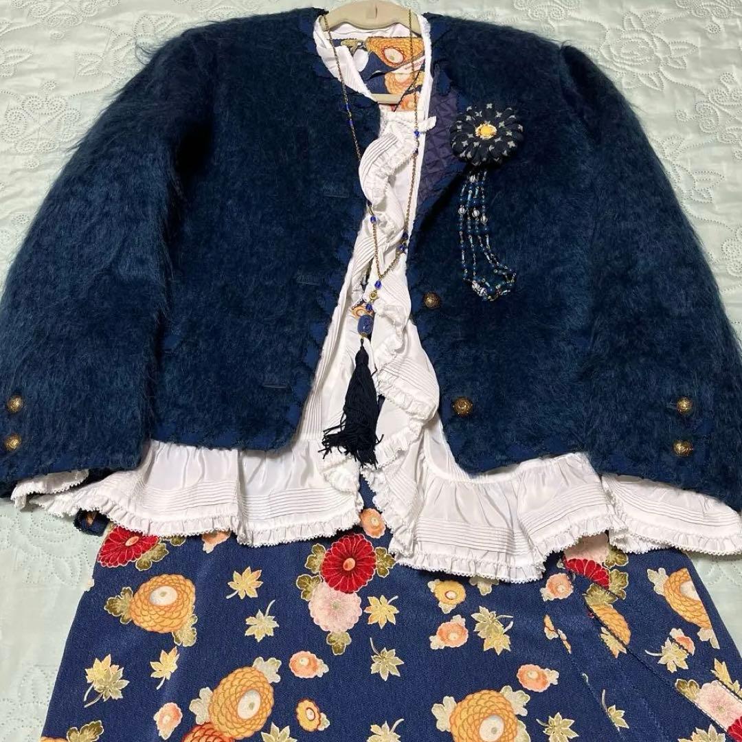 カネコイサオ ジャケット ウール キルティング(ブルー)KANEKO ISAO