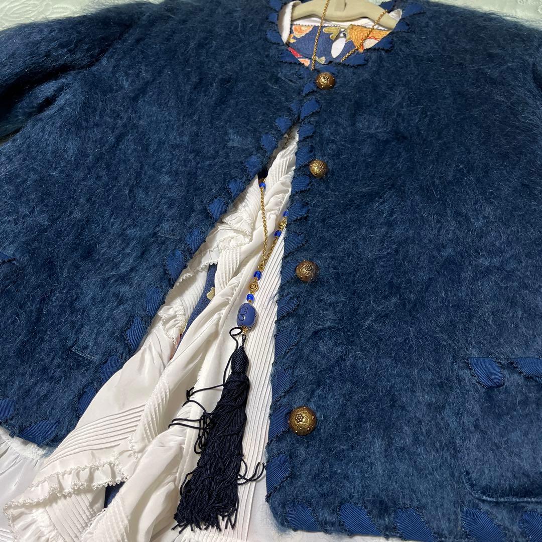 カネコイサオ ジャケット ウール キルティング(ブルー)KANEKO ISAO