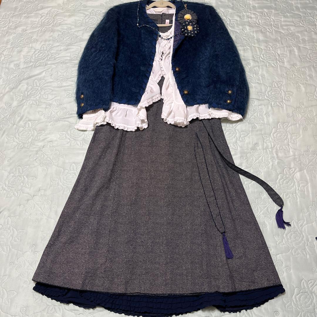 カネコイサオ ジャケット ウール キルティング(ブルー)KANEKO ISAO