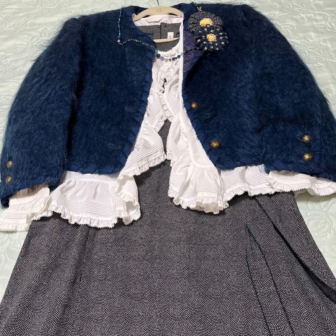 カネコイサオ ジャケット ウール キルティング(ブルー)KANEKO ISAO