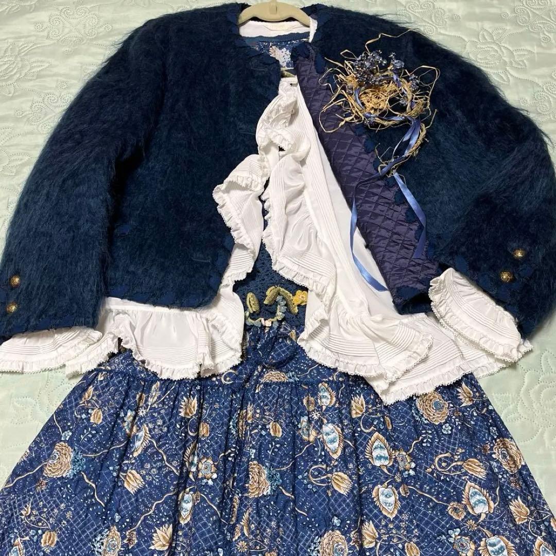 カネコイサオ ジャケット ウール キルティング(ブルー)KANEKO ISAO